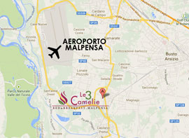 Mappa b&b vicino Malpensa Le tre camelie vanzaghello